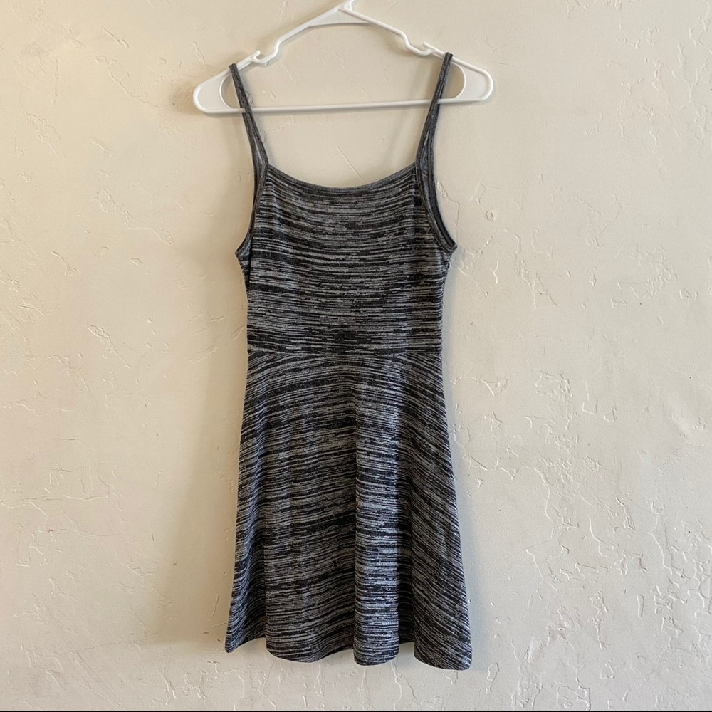 Divided Gray Marled Knit Skater Style Mini Dress Small